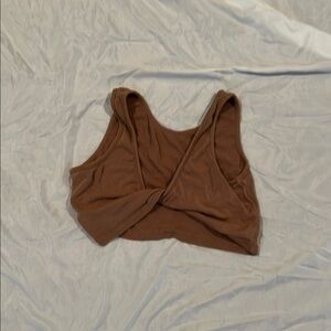 Women's Brown Twist Front Tank Top